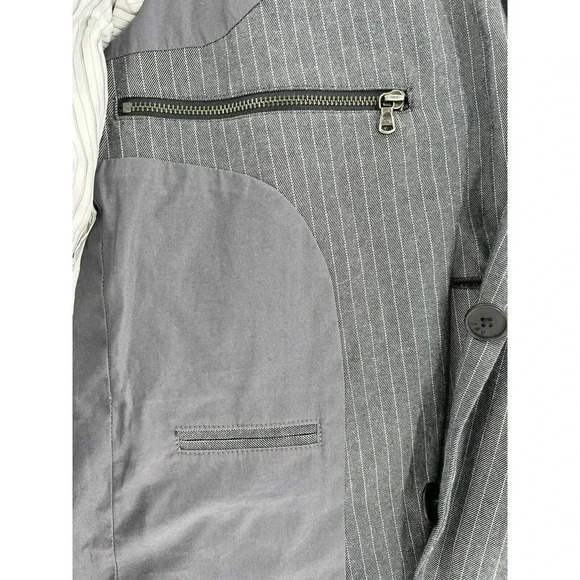 JOHN VARVATOS Cotton Blend Gray Stripe Unconstructed BLAZER Jacket Size 36 USA - Picture 11 of 15